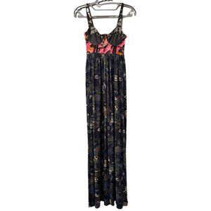 EUC Maaji Gallop Adj Bustier Horses Mixed Print Swimwear Maxi Dress - Medium